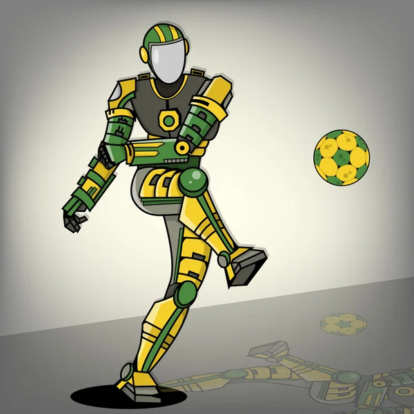 Robot di calcio brasiliano — Vettoriale Stock