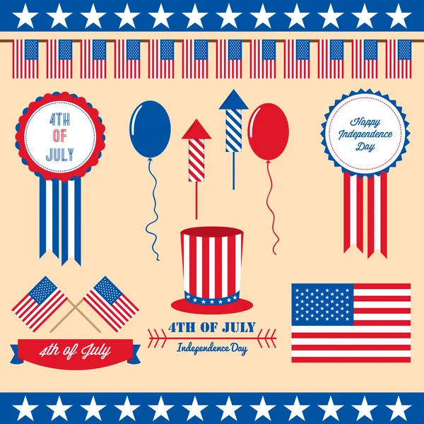 4th of july design element — Stock Vector