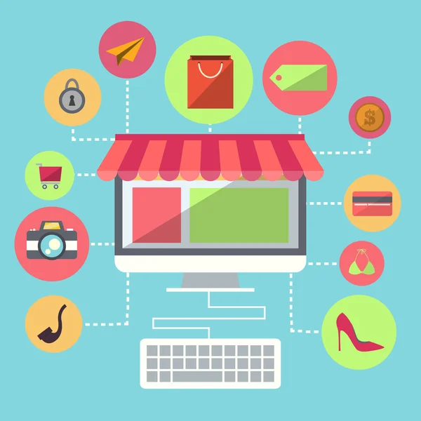 Online alışveriş düz tasarım öğesi