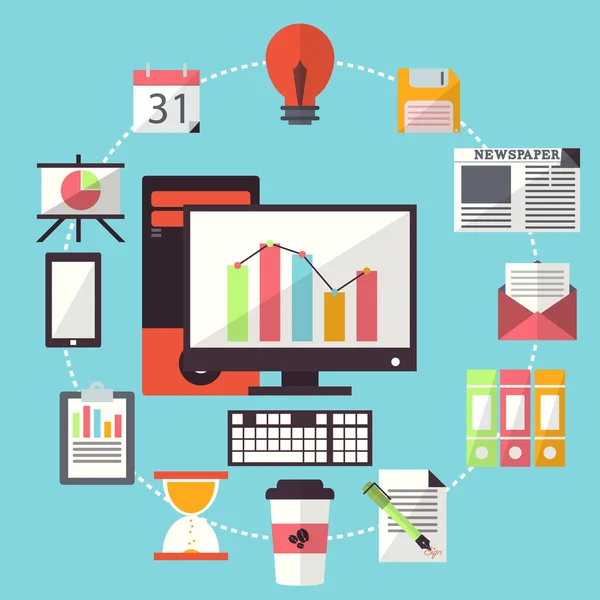Office çalışma iş düz tasarımı