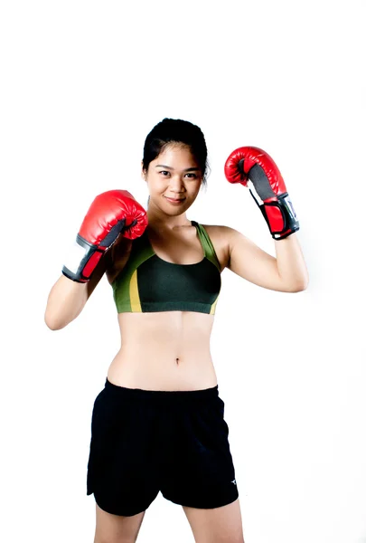 Asiatiska kvinnlig fighter — Stockfoto