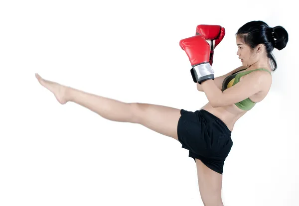 Asiatiska kvinnlig fighter — Stockfoto