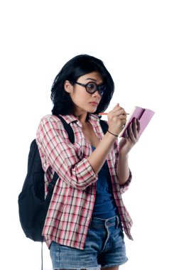 inek Asya kolej kız bir not yazmak