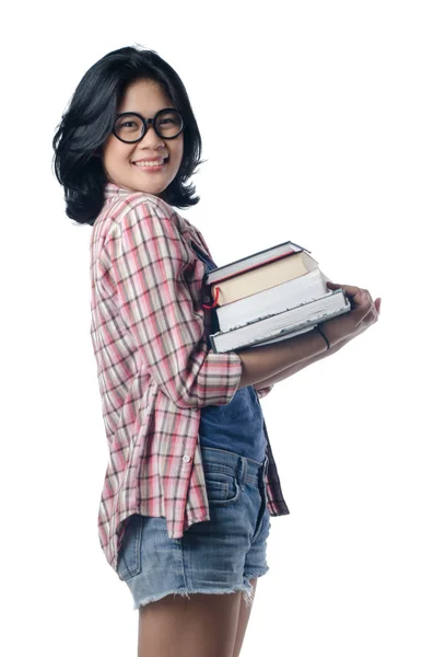 Smart Beauty and Educated Asian College Girl — Stock Photo, Image