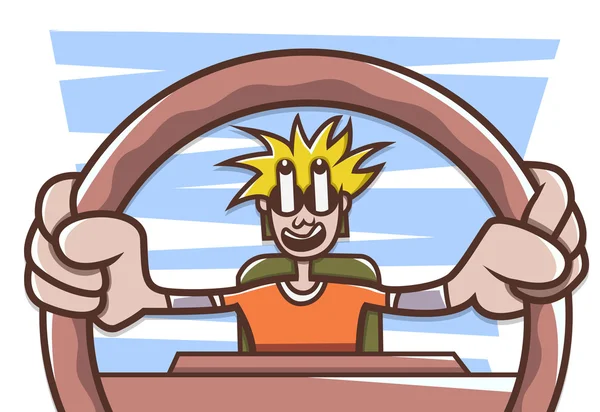 Homme conduisant une voiture — Image vectorielle