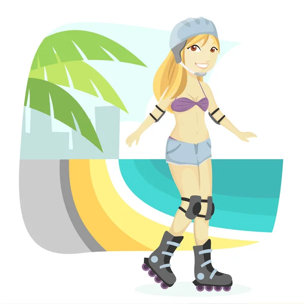 Cute Beach Girl Illustration — Stock Photo, Image