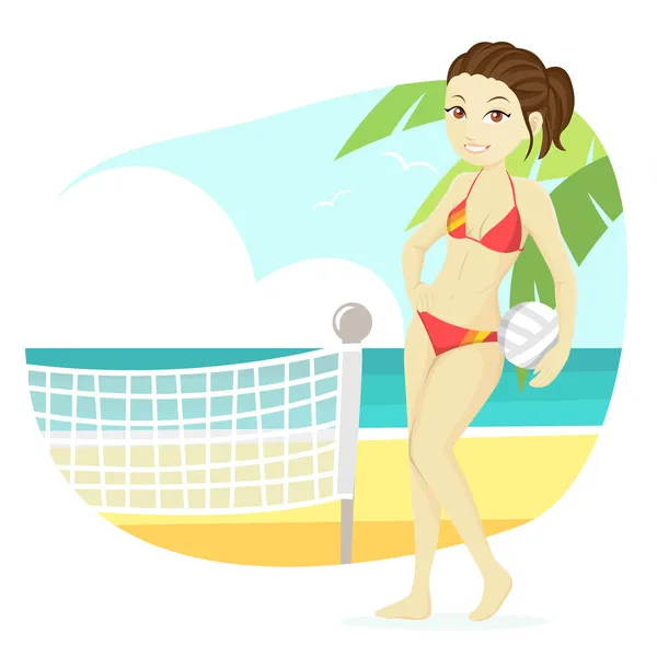 Cute Beach Girl Illustration — Stock Photo, Image