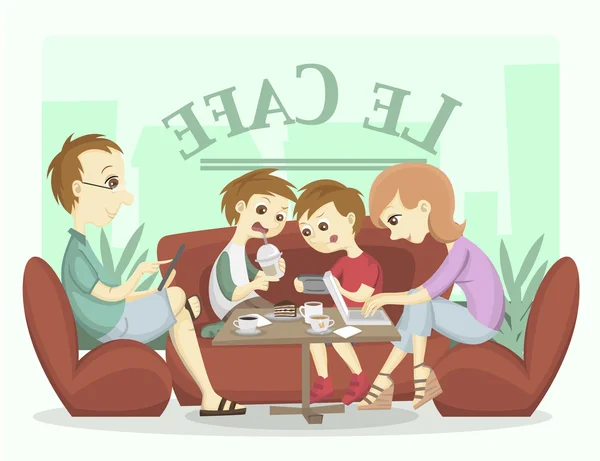 Сучасний сімейний ілюстрація — стокове фото