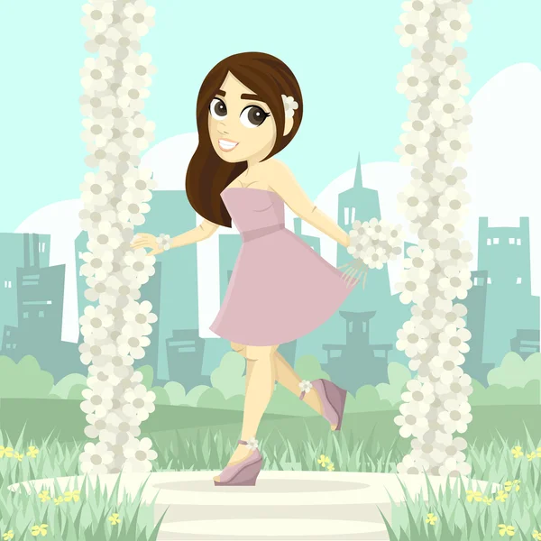 Cute Bridesmaid Illustration — Stock Photo, Image