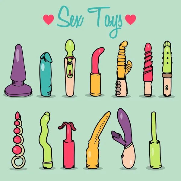Sex Toys Dildo Collection — Wektor stockowy