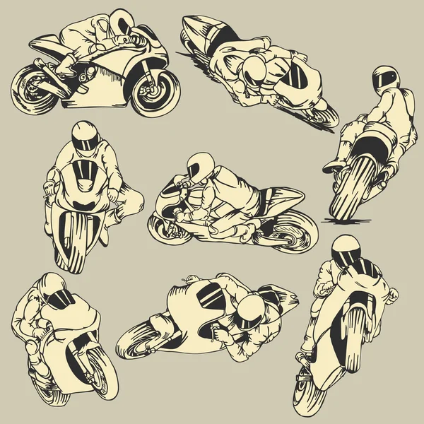 Motocicleta de alta velocidad Acción — Vector de stock