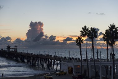 Sunset at the Oceanside Pier clipart