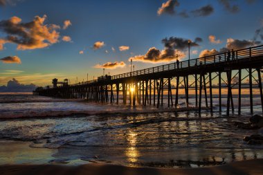 Summer sunset in Oceanside, California clipart