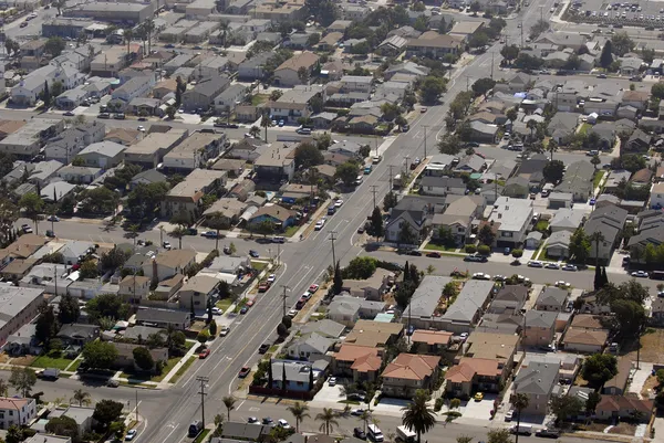 Aerial view of houses in a middle class tract. — Stock Photo, Image