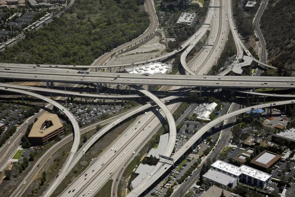 Aerial view of freeway overpasses and bridges. — Stock Photo, Image