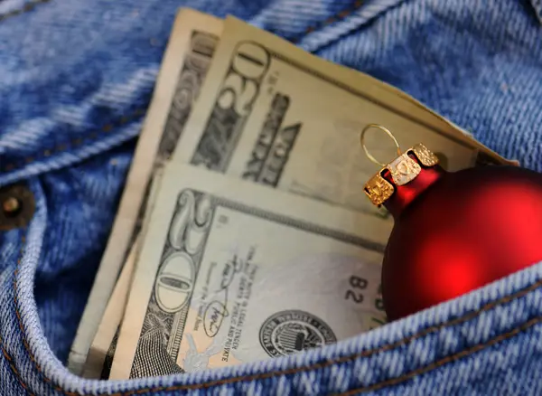 クリスマスと休日の支出 ストック画像