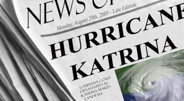 Hurricane Katrina slams into the gulf clipart