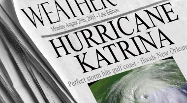 Kasırga katrina Körfez slams.
