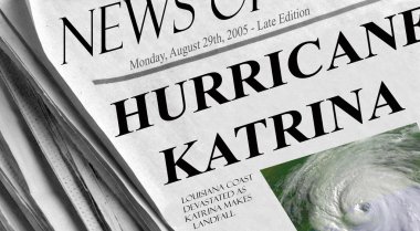 Kasırga katrina Körfez slams.