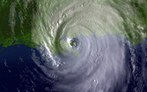 Foto satelital del huracán Katrina sobre el Golfo de México — Foto de Stock