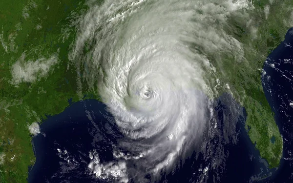 Satellitenbild des Hurrikans Katrina über dem Golf von Mexiko — Stockfoto