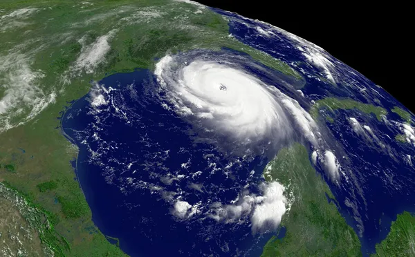 Satellitenbild des Hurrikans Katrina über dem Golf von Mexiko — Stockfoto