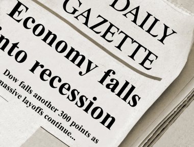 Bilinmeyen günlük gazete ekonomik durgunluk manşetlerde