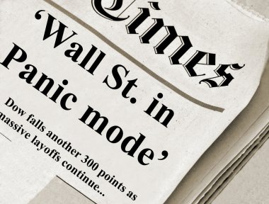 The Wall St. in panic mode clipart