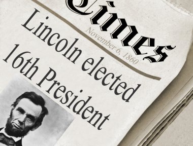 Braham Lincoln was elected the 16th President of the United States. clipart