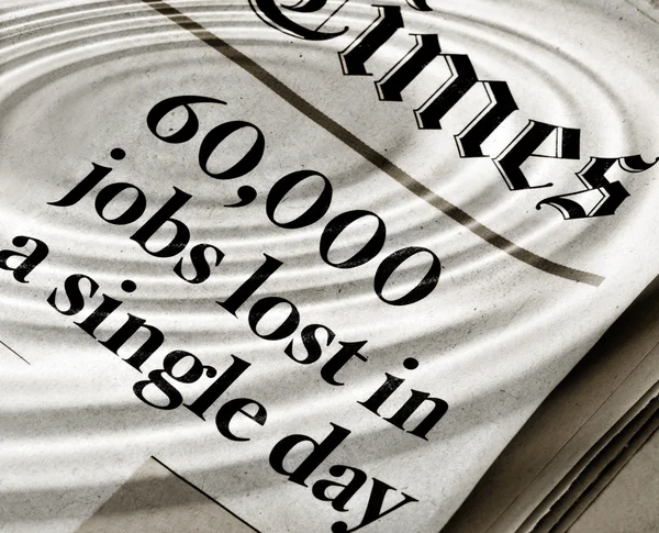 Zestigduizend banen verloren gaan in een enkele dag — Stockfoto