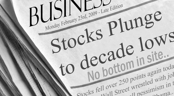 Dow Plunges below 7500 — Stock Photo, Image