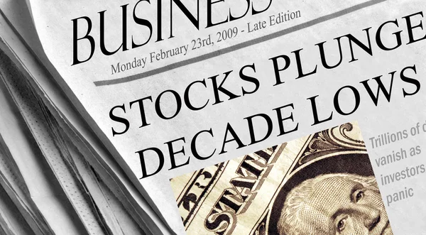 Dow stort onder 7500 — Stockfoto