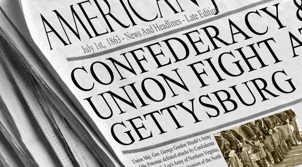 Union And Confederacy Battle in Gettysburg — Stock Photo, Image