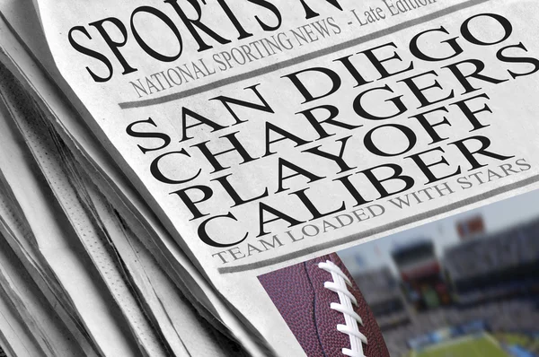 San Diego Chargers Playoff Caliber - Newspaper headlines — Stock Photo, Image