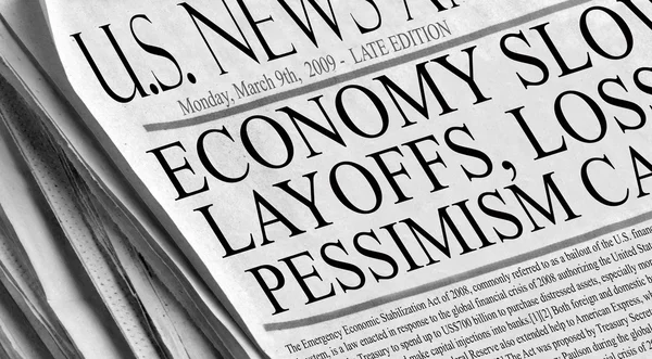 Economy slow - Layoffs, losses, pessimism cause — Stock Photo, Image
