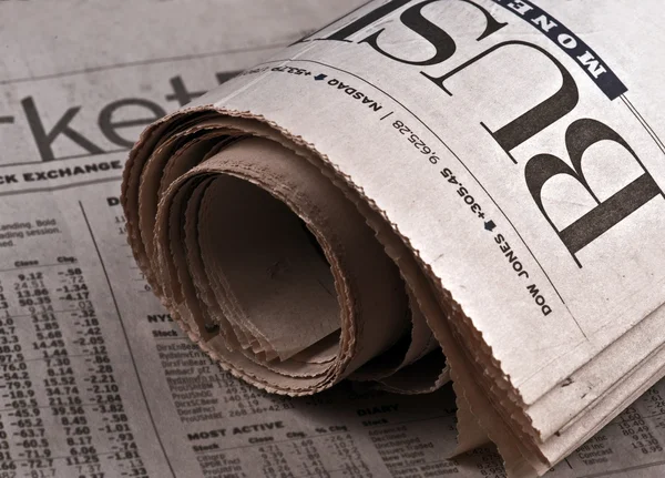 Wirtschaftsteil der Zeitung — Stockfoto