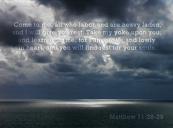 Matteo 11: 28-29 — Foto Stock