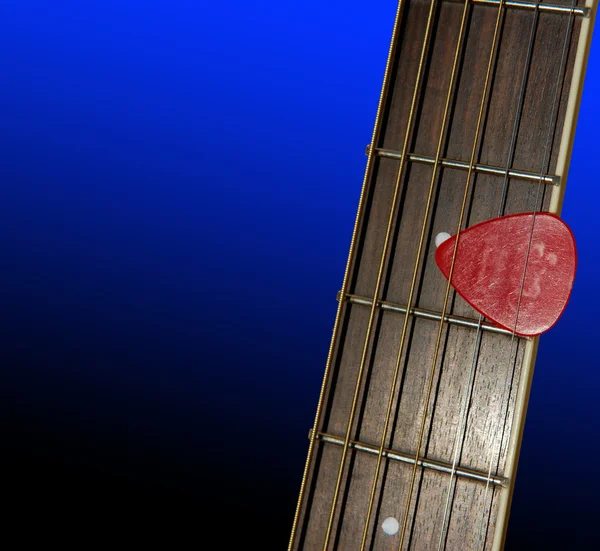 Gitara z pick — Zdjęcie stockowe