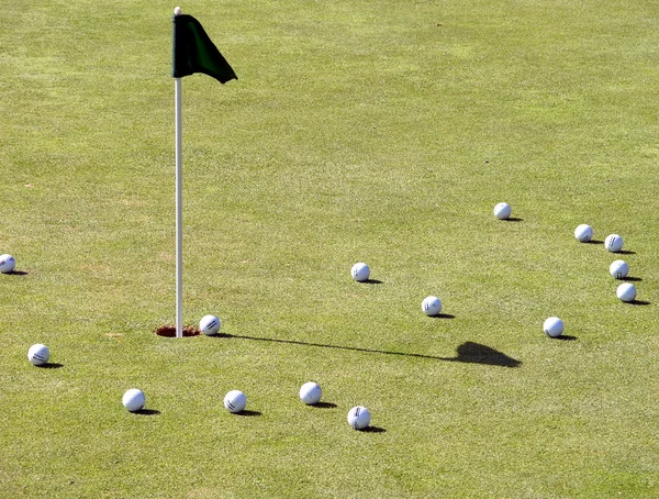 Balls on the golf course — Stock Photo, Image
