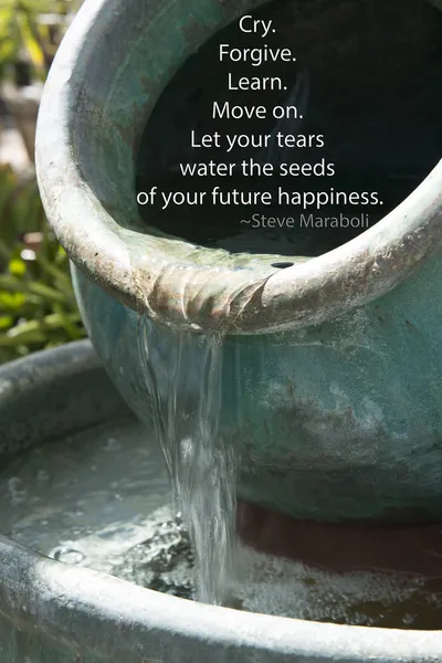 Water pot of flowing streams into a pool. — Stock Photo, Image