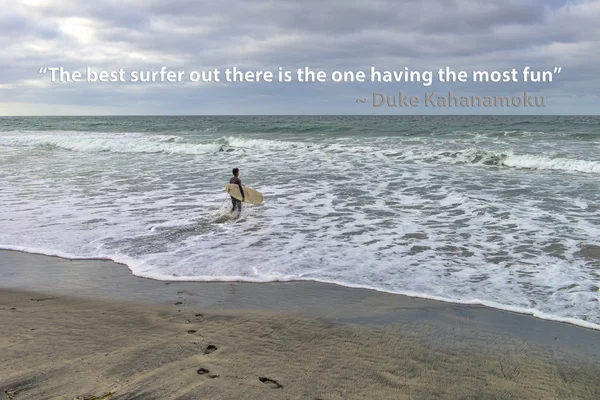 The Best surfer is the one having the most fun — Stock Photo, Image