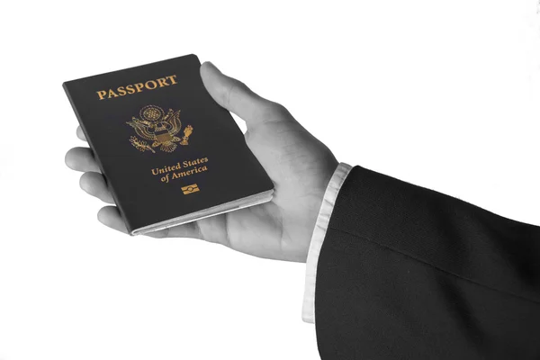 Hand som håller oss passport — Stockfoto