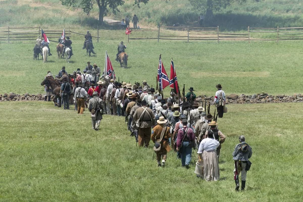 Participants at the 150th anniversary of the American Civil War — Stock Photo, Image