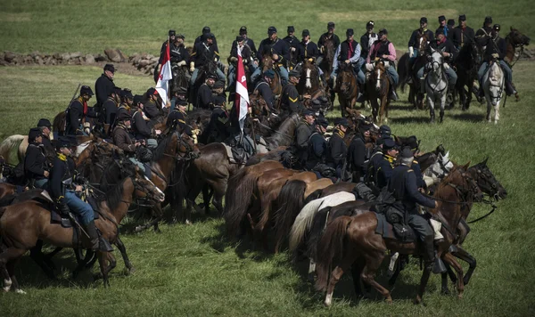 Reenactors at the 150th anniversary of the American Civil War — Stock Photo, Image