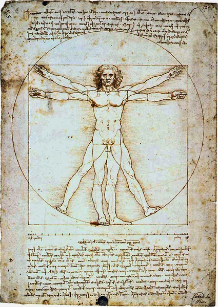 Człowiek witruwiański da Vinci — Zdjęcie stockowe