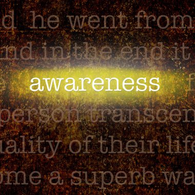 Word AWARENESS over grungy background clipart