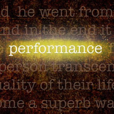 kelime performanceover grungy arka plan