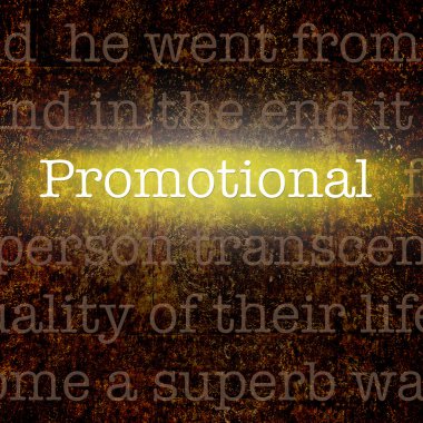 Word grungy arka plan üzerinde promosyon