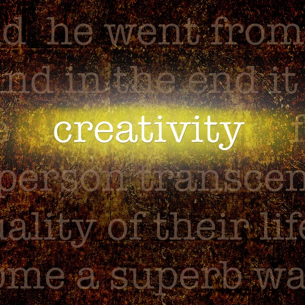 Parola CREATIVITÀ su sfondo burbero — Foto Stock