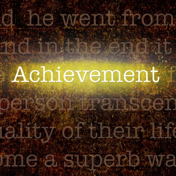 Word ACHIEVEMENT over grungy background — Stock Photo, Image